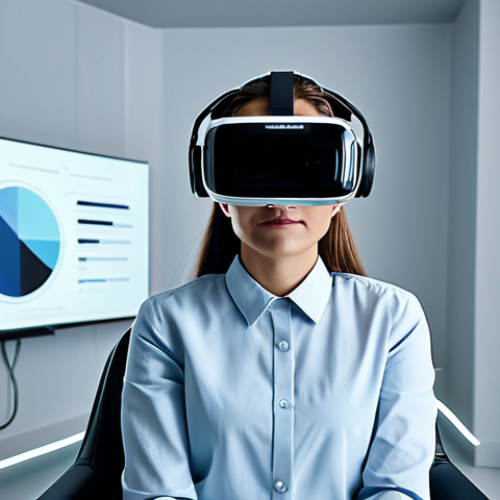 Home 7 A professional individual, fully clothed in modest business attire, sits in a sleek, futuristic virtual reality therapy room. They are wearing a clean VR headset, with subtle, abstract holographic data visualizations of memories floating around them, symbolizing deep self-reflection and healing through advanced technology. The setting is modern and minimalist, conveying a sense of calm and introspection. safe for work, appropriate content, fully clothed, professional, perfect anatomy, correct proportions, natural pose, well-formed hands, proper finger count, natural body proportions, high quality, studio lighting.