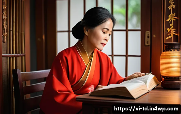 자서전적 치료법의 단점과 한계 - A thoughtful middle-aged Vietnamese woman sitting peacefully in a cozy, softly lit room decorated wi...