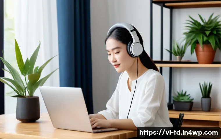 자서전적 치료법의 온라인 워크숍 참여 방법 - A modern Vietnamese home office setup for an online workshop, featuring a young Vietnamese adult wom...